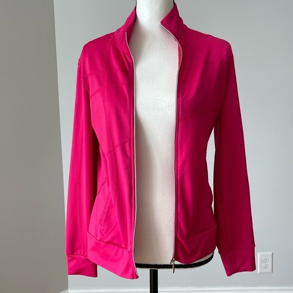 Tail size small zip up jacket in fuchsia bright color workout athleisure casual - Picture 12 of 13